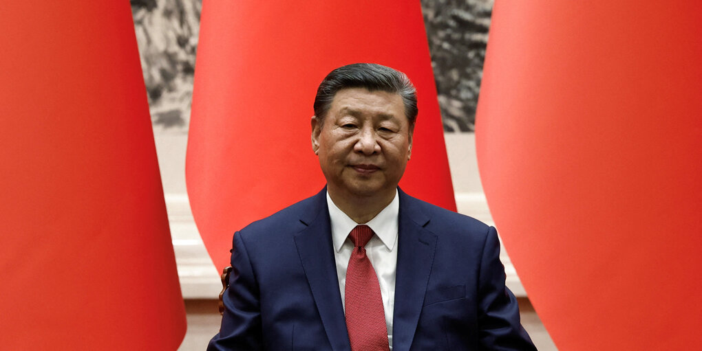 Der chinesische Präsident in der Großen Halle des Volkes in Peking, China, 31. Mai 2024