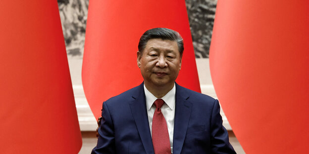 Der chinesische Präsident in der Großen Halle des Volkes in Peking, China, 31. Mai 2024