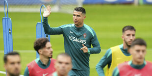 Cristiano Ronaldo beim Training der portugiesischen EM-Elf