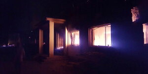 Ein zerstörter Raum im Krankenhaus von Kundus