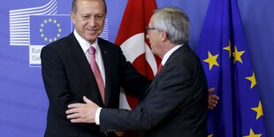 Recep Tayyip Erdogan und Jean-Claude Juncker