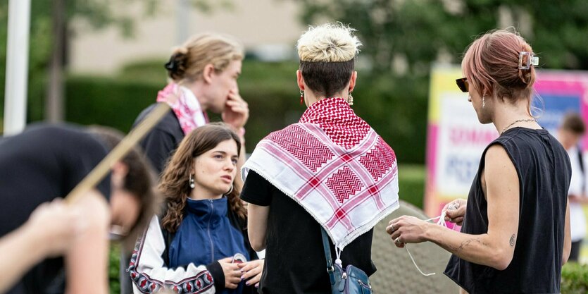 Aktivist:innen an der FU Berlin.