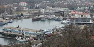 Die von Russland annektierte Hafenstadt auf einer Aufnahme aus dem Februar 2024