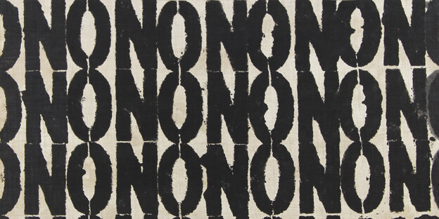 Ein Bild von Künstler Boris Lurie, auf dem ausschließlich in Blockschrift "No" steht