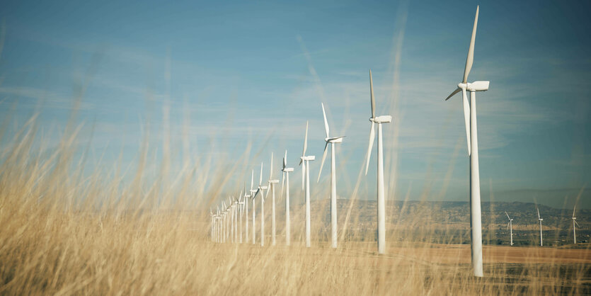 Windräder in Aragonien, Spanien