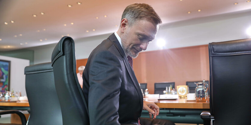 Christian Lindner, Bundeswirtschaftsminister, während einer Kabinettssitzung.