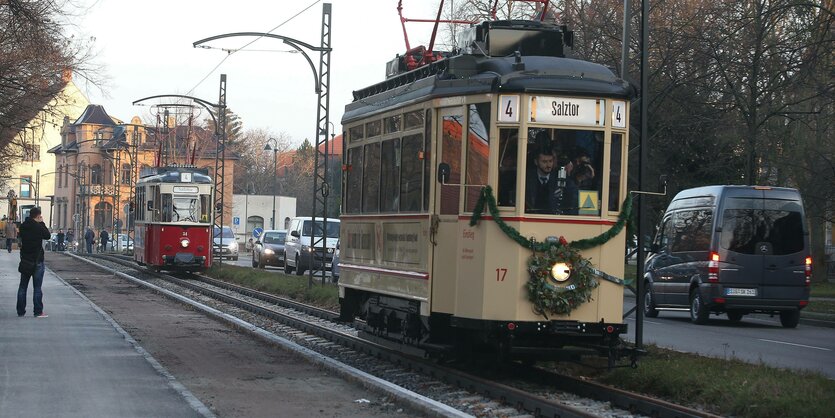 Die historische Strassenbahn "Wilde Zicke" in Naumburg