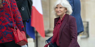 Laurence Tubina 2020 auf dem Weg zu einem Treffem im Elysée-Palast.