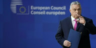 Viktor Orbán, Ministerpräsident von Ungarn, trifft zu einem EU-Gipfel im Gebäude des Europäischen Rates ein
