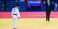 Israelische Judoka Tohar Butbul ohne Gegner auf der Kampffläche
