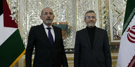 Irans Außenminister Ali Bagheri Kani (rechts) empfängt Joraniens Außenminister Ayman Safadi in Teheran