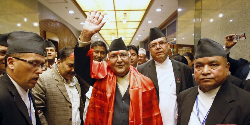 Nepaös neuer Premierminister Khadga Prashad Sharma Oli, auch KP Oli genannt.,