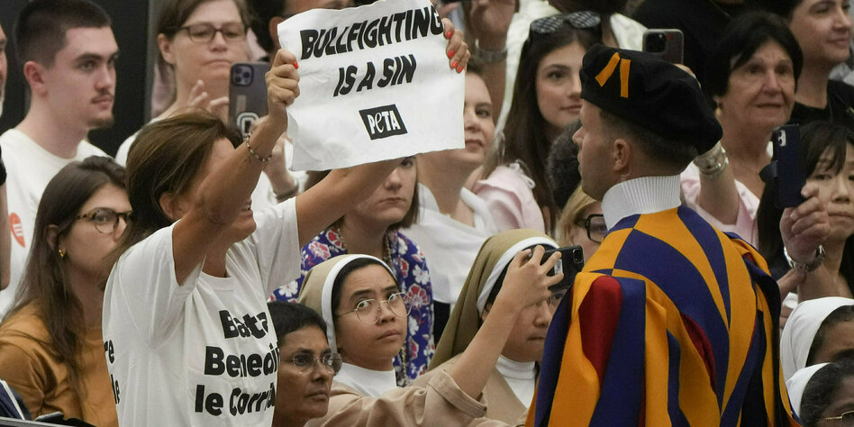 Peta-Protest gegen Stierkampf: Aktivistinnen stören Papstaudienz