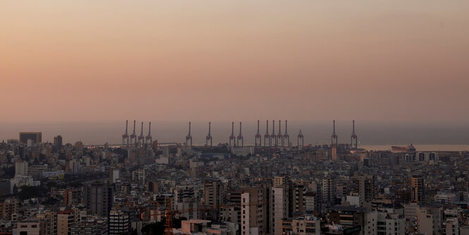 Die Kulisse von Beirut vor Sonnenuntergang