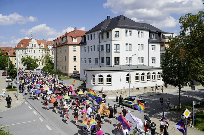 Demonstration für queere Rechte in Bautzen am 10. August 2024