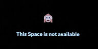 Ein schwarzer Bildschirm mit einem Icon und der Nachricht "This Space is not available"