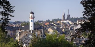 Blick auf Stadt Hof in Oberfranken