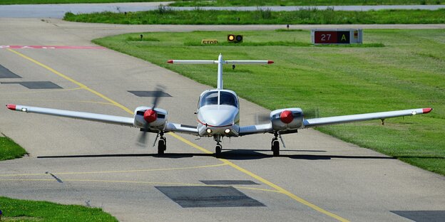 Ein Privatflugzeug auf dem Mannheimer City Airport (Symbolbild)