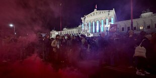 Demonstration vor dem Parlament in Wien