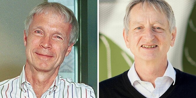 Portrait der Wissenschaftler Geoffrey Hinton und John Hopfield