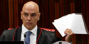 Alexandre de Moraes, Präsident des Obersten Wahlgerichts von Brasilien, während des Verfahrens gegen Ex-Präsidenten Bolsonaro