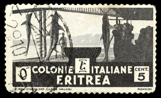 Alte Briefmarke aus Eritrea