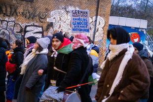 Eine pro-palästinensische Demonstration unter dem Motto "Stoppt den Genozid in Gaza"