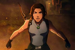 Lara Croft als Comicfigur gezeichnet