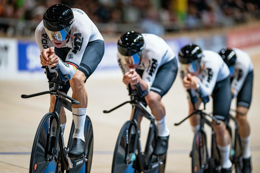 Das deutsche Vierverfolgungsteam der Männer bei der Bahnrad-WM 2024