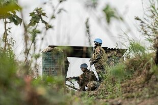 Soldaten der UN-Blauhelmmission Monusco nahe der Stadt Goma