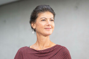 Sahra Wagenknecht bei einem Pressetermin.