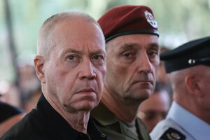 Israels Verteidigungsminister Joav Galant und Generalstabschef Generalleutnant Herzi Halevi