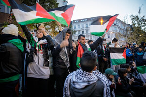 Demonstration auf der Sonnenallee in Berlin im Oktober 2023 gegen die Bombardierung Gazas