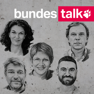 Köpfe von Ulrike Winkelmann, Bernd Pickert, Sabine am Orde, Cem-Odos Güler und Stefan Reinecke