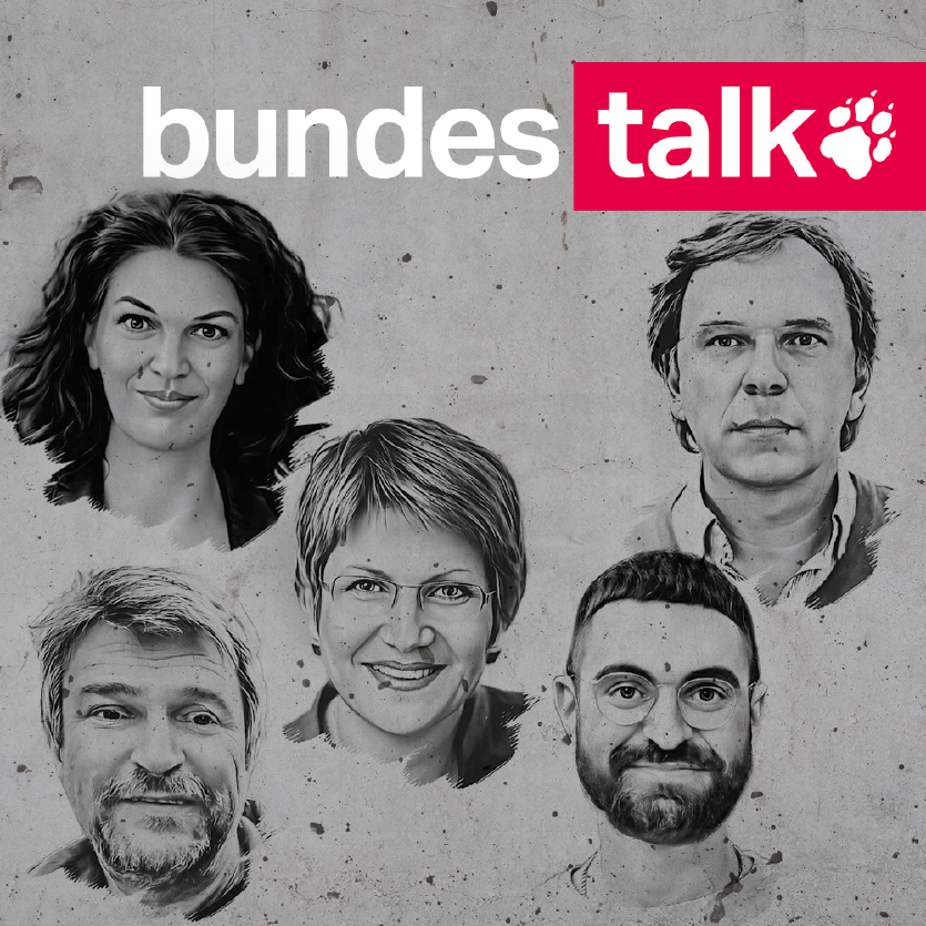 Köpfe von Ulrike Winkelmann, Bernd Pickert, Sabine am Orde, Cem-Odos Güler und Stefan Reinecke