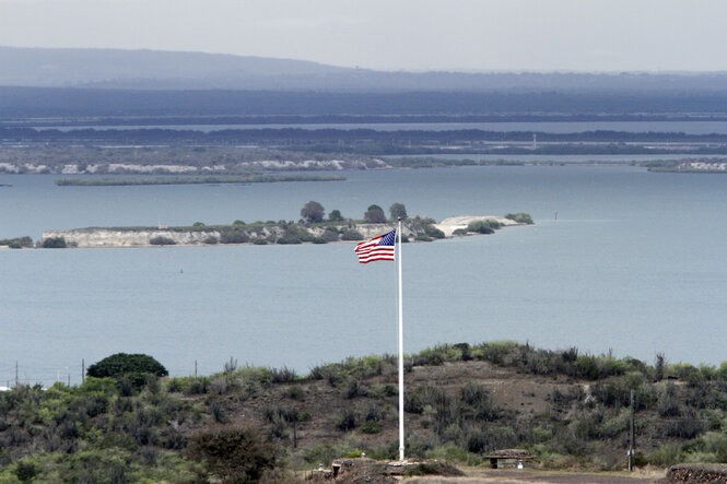 Ein Blick auf Hospital Cay, Guantanamo Bay, Kuba, während der Anklageerhebung gegen den selbsternannten Drahtzieher des 11. Septembers, Khalid Sheikh Mohammed, und vier Mitangeklagte am Samstag, 5. Mai 2012, in Guantanamo Bay, Kuba.