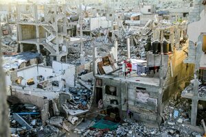 Blick auf einen Teil der zerstörten Stadt Dschabalija im nördlichen Gazastreifen