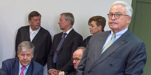 Josef Ackermann, Jürgen Fitschen, Rolf Breuer und Anwälte