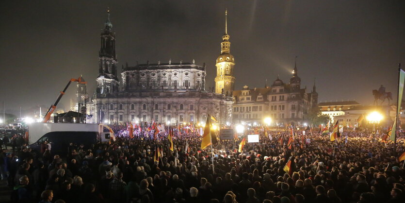 Pegida-Demonstranten in Dresden