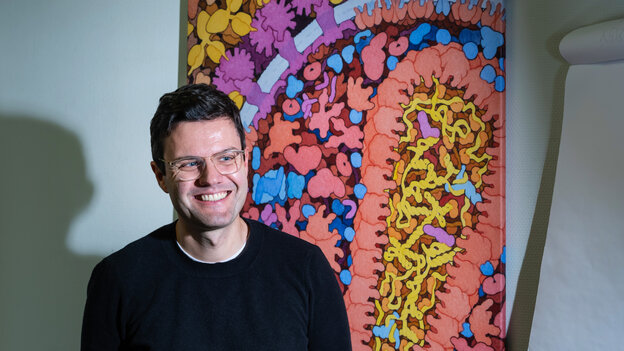 Portrait von Prof. Christian Gaebler in seinem Büro vor einem Bild.