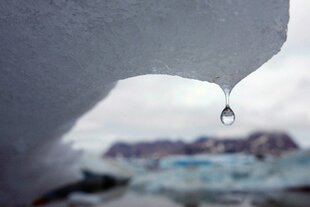 Ein Eisberg schmilzt in Kulusuk Bay, östliches Groenland