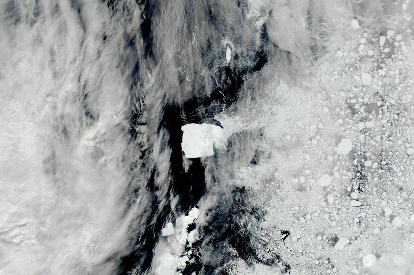 Satellitenbild des Eisbergs A23a