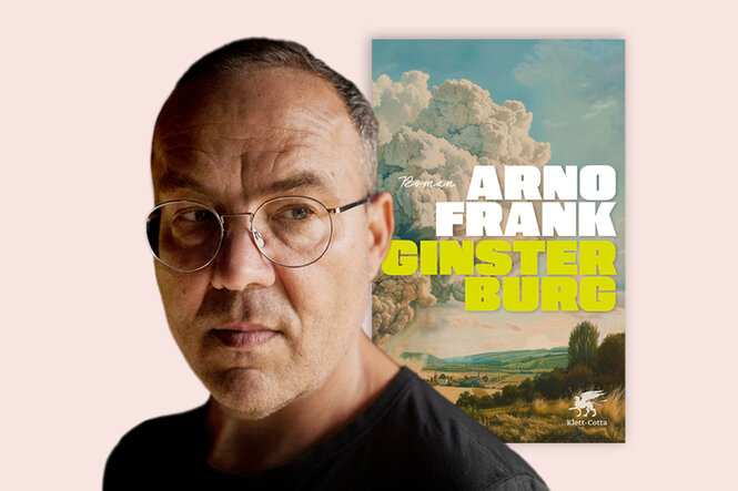 Das Bild zeigt eine Collage von dem Autor Arno Frank und seinem Buch.