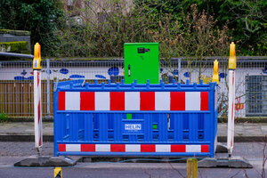 Eine Ladestation-Baustelle für Elektro-Autos