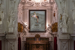 Blick in das Kirchenschiff mit dem fehlenden Caravaggio in Palermo