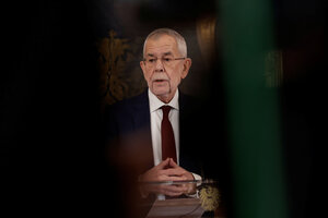 Der österreichische Präsident Alexander van der bellen hält eine Ansprache