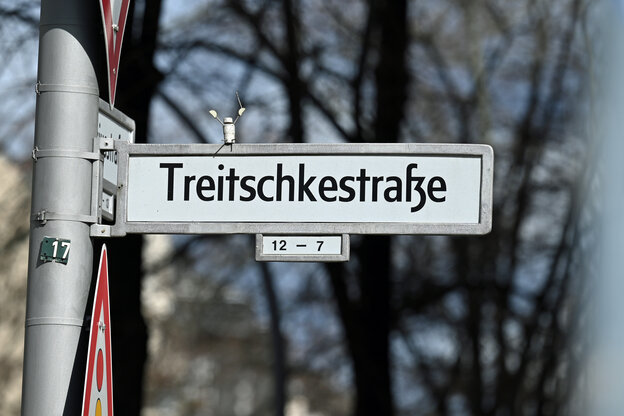 Ein Straßenschild der Treitschkestraße