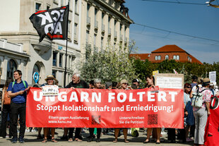 Protestierende forderten im August in Erfurt die Rückholung von Maja T. nach Deutschland