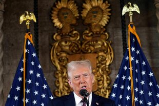 US-Präsident Trump bei einer Pressekonferenz in Mar-a-Lago.