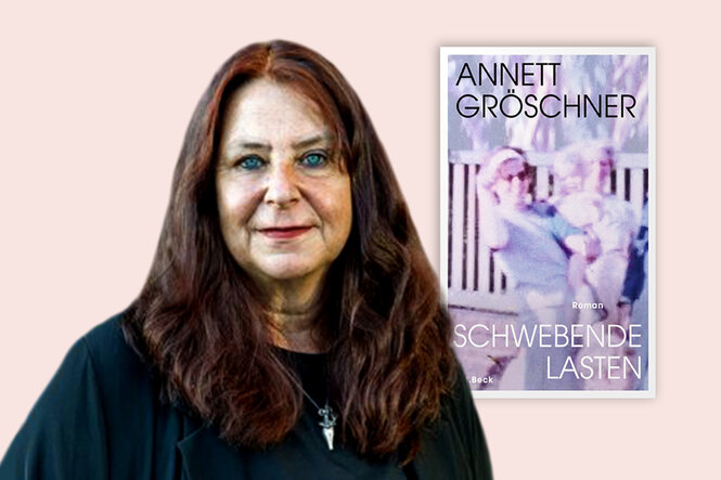 Das Bild zeigt eine Collage von Annett Gröschner und ihrem Buch.